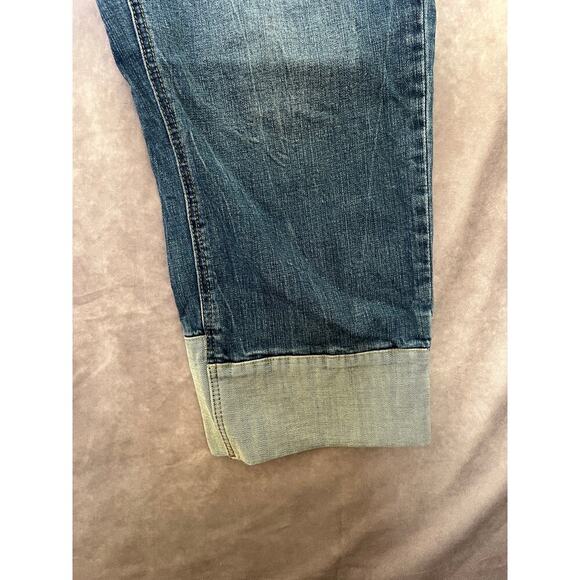 Democracy Reverse Cuff Boyfriend Jeans sz 14W "Ab"solution Crop Casual Slimming - Picture 4 of 10